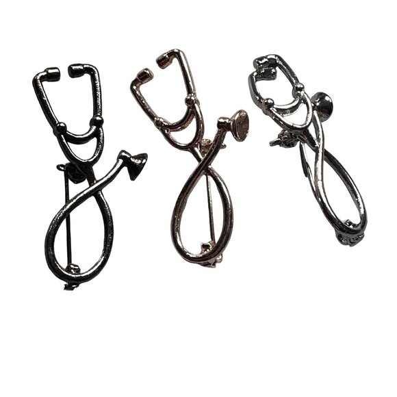 Stethoscope Lapel Pin Smiling Medical Instrument Brooch Badge Enamel Jewelry Pin - Picture 1 of 7